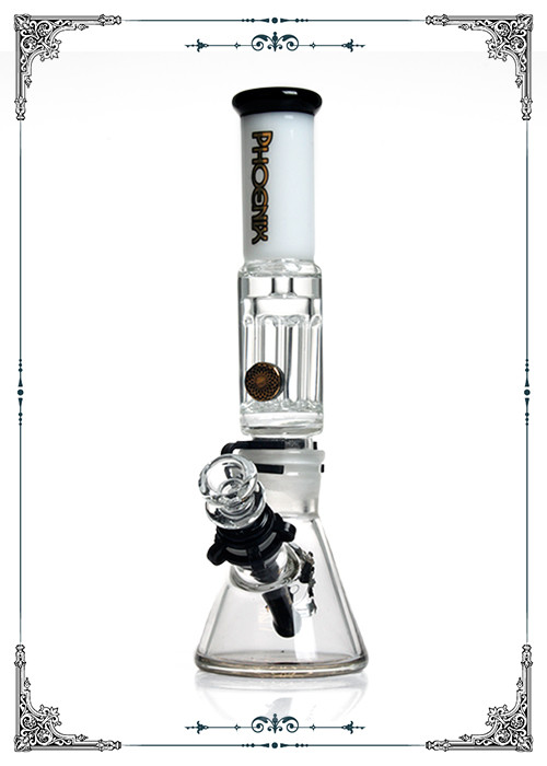 Freezable Coil Beaker Smoking Glass Tube Reinforced 8 Arm Pillar Perc