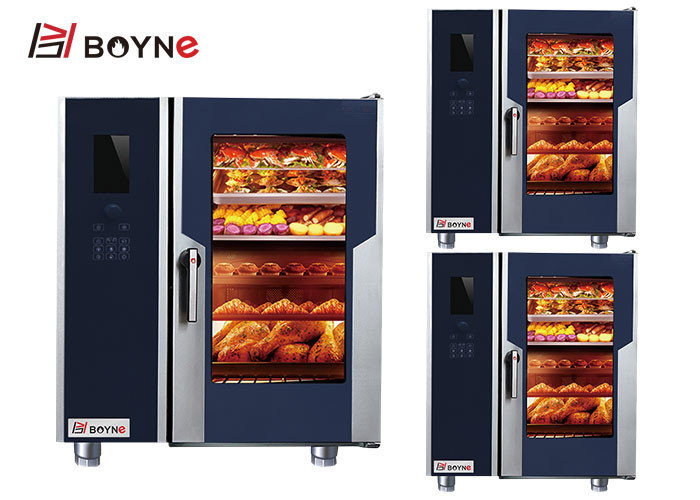 Commercial Kitchen Cooking Equipment Stainless Steel Elctric LCD version Combi Oven With Injection