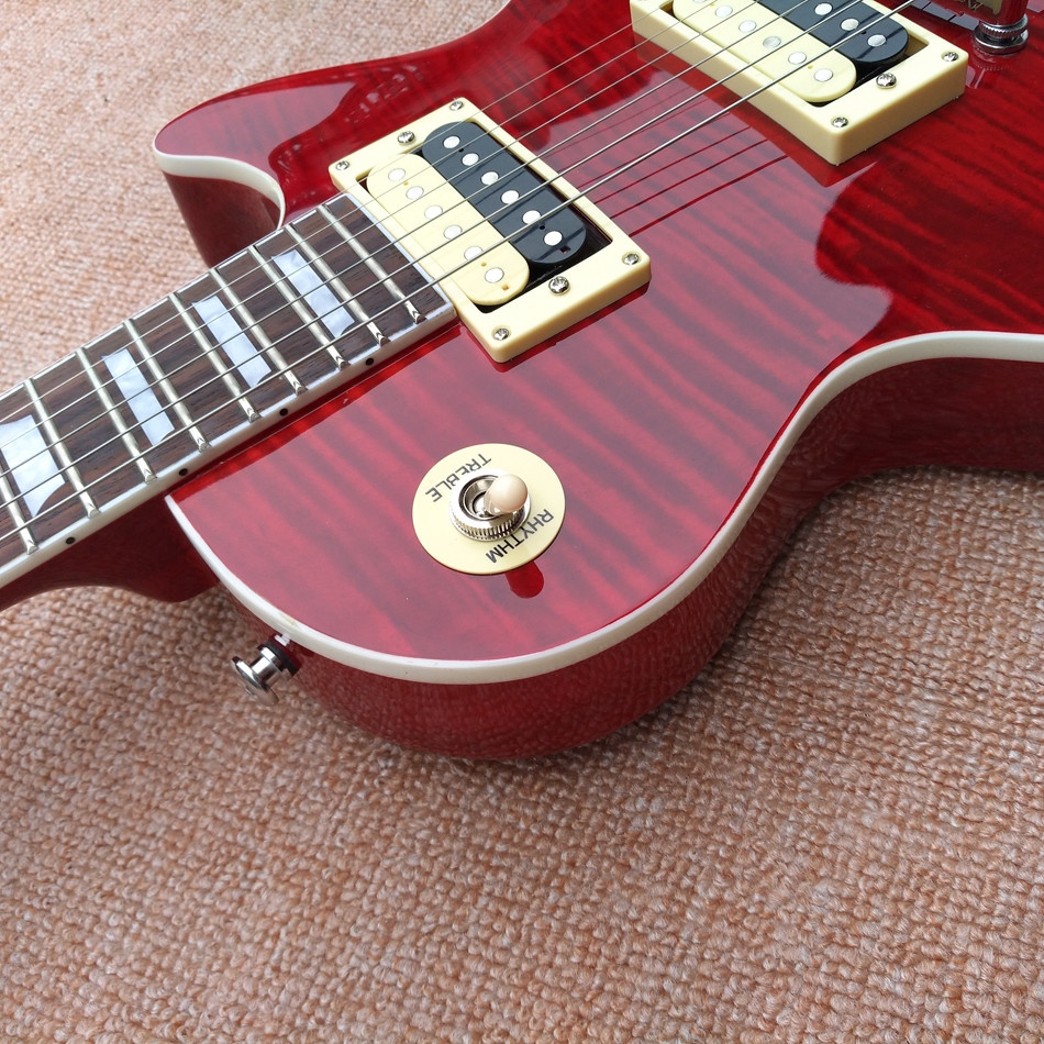 LP slash electric guitar, Flame Maple Top rosewood fingerboard electric guitar, free shipping