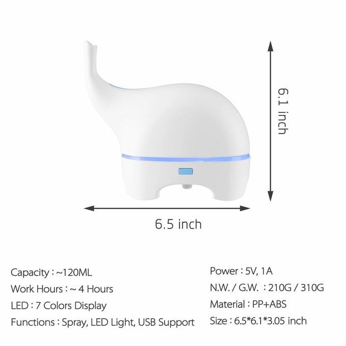 7 Color Light Changing Mini Plastic USB Air Humidifier