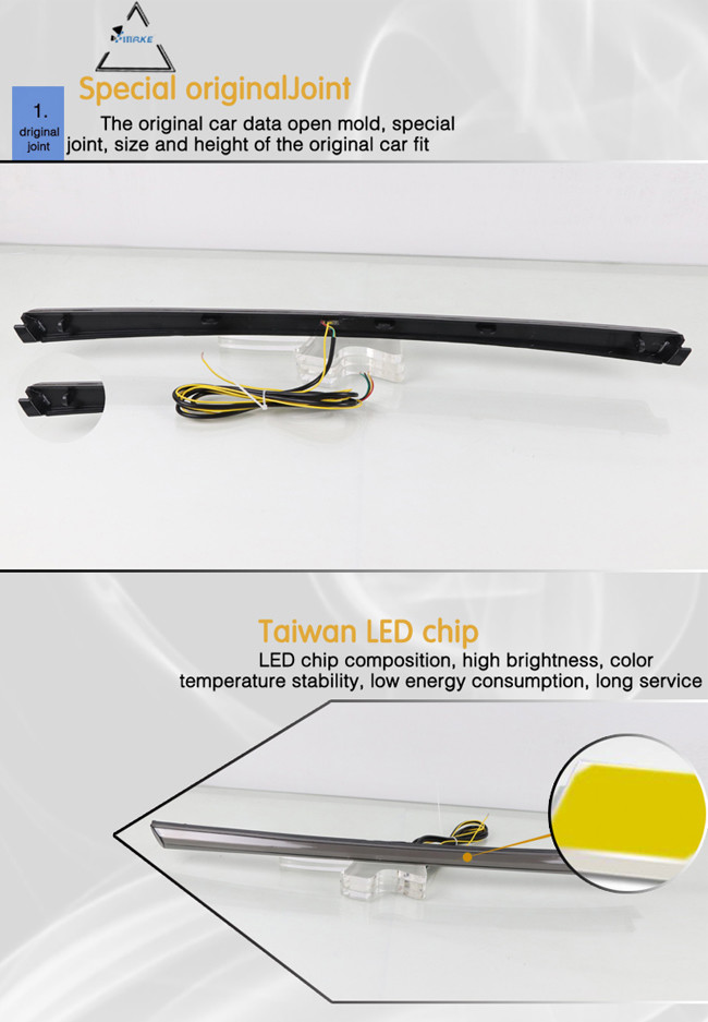Rear Bumper LED Spoiler Lamp For Toyota Corolla Altis Trunk Tail Light Reflector