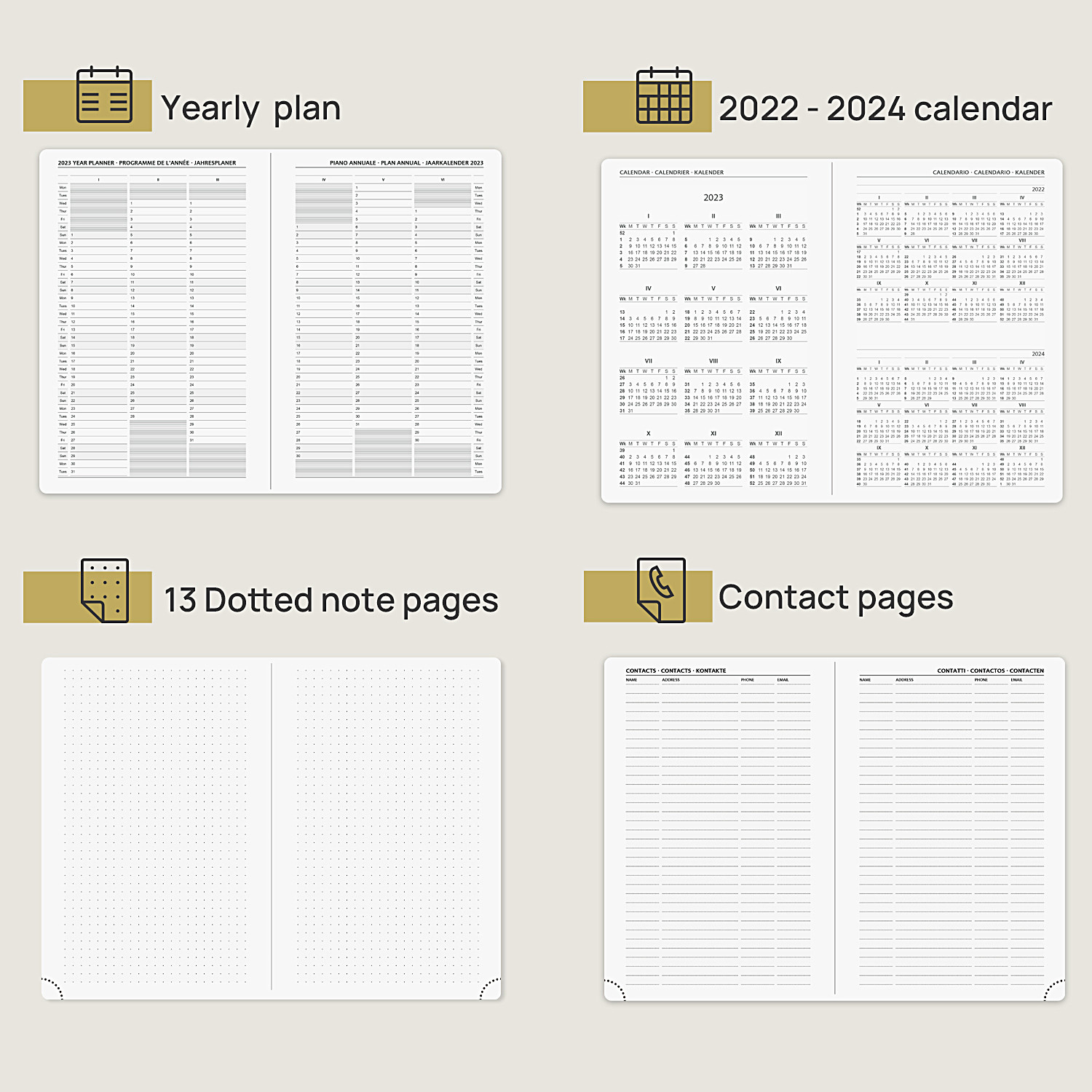 2023 Pink Daily Schedule Monthly Weekly Planner 80gsm Paper A5 Agenda