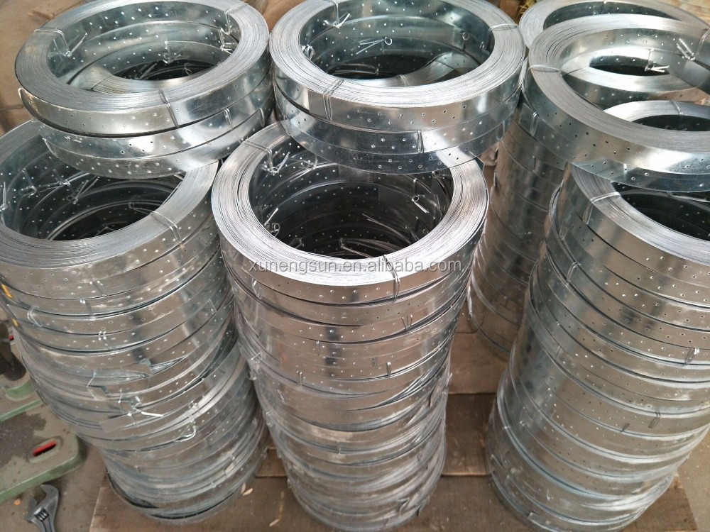 Galvanised Steel Band Metal Fixing Strap for Havc Air Condition Duct Process Punching