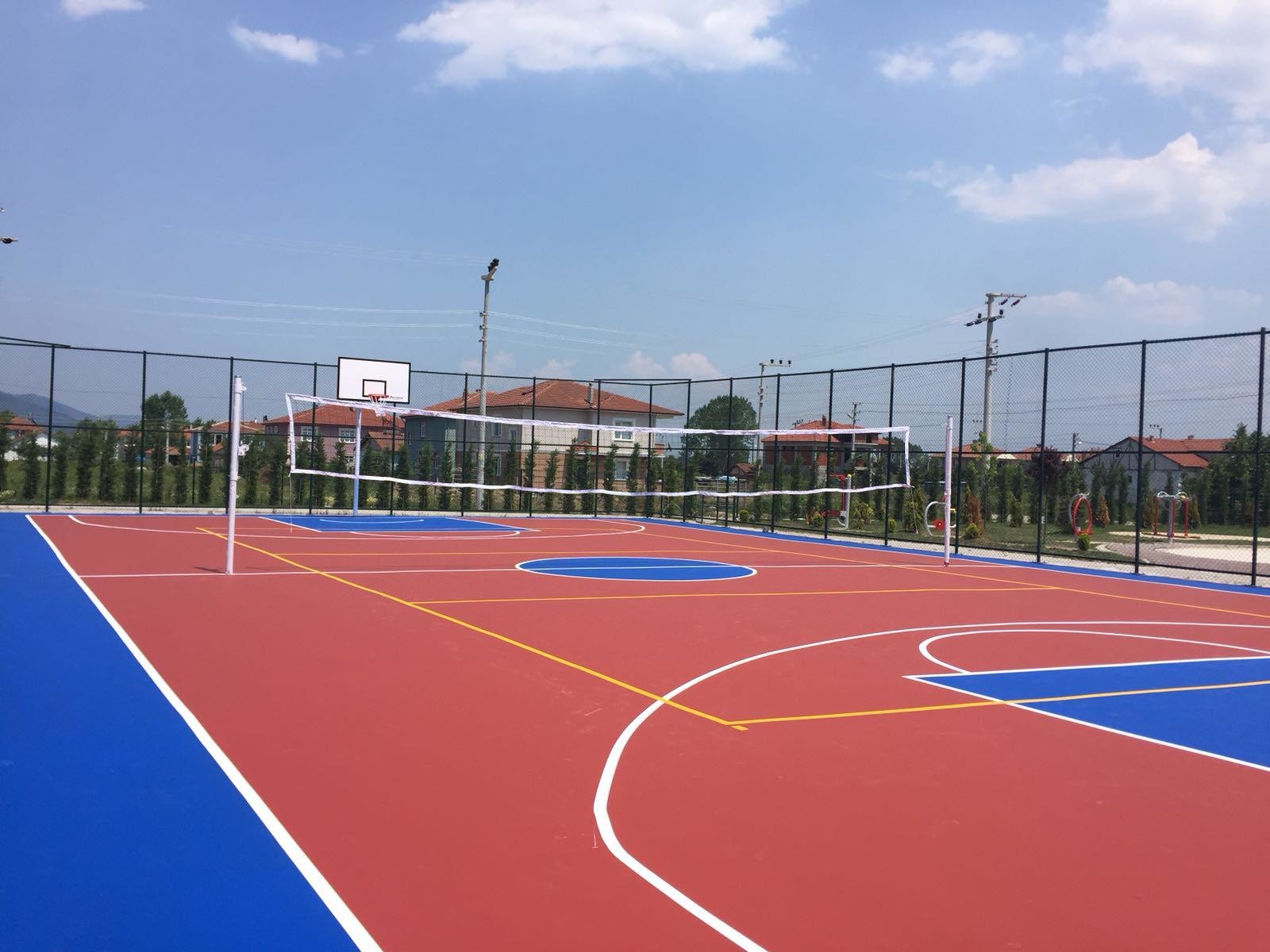 Class 1 Fire Resistance PU Sport Flooring With Polyurethane Resin