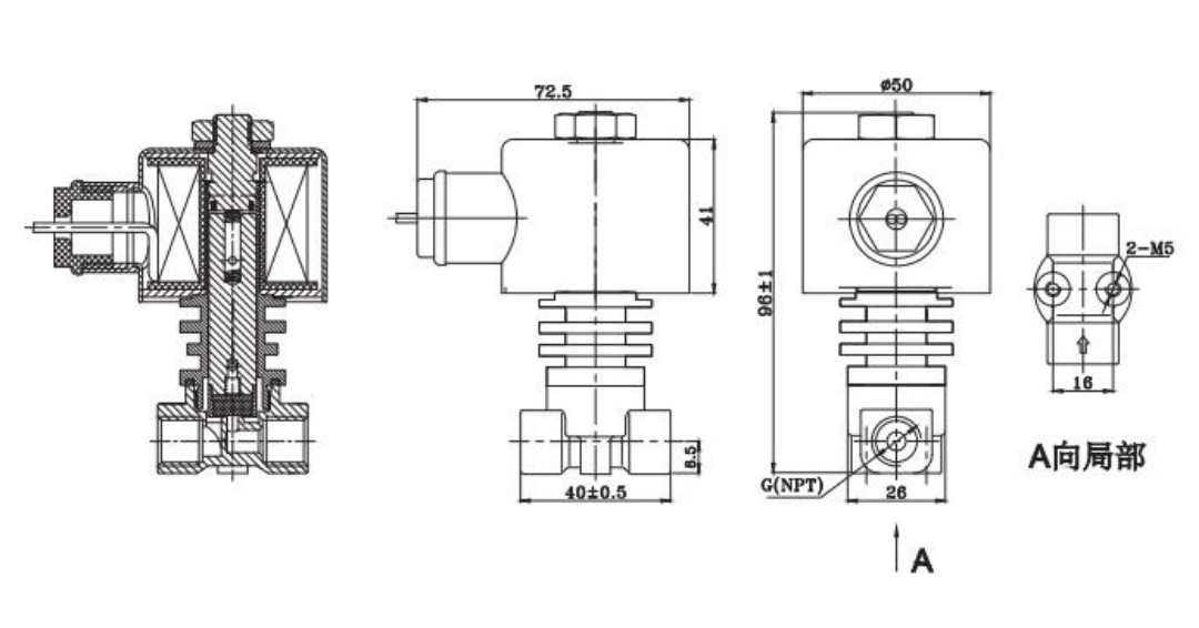 300 Degree High Temperature 24V Stainless Steel Steam Solenoid Valve With PEEK Seals