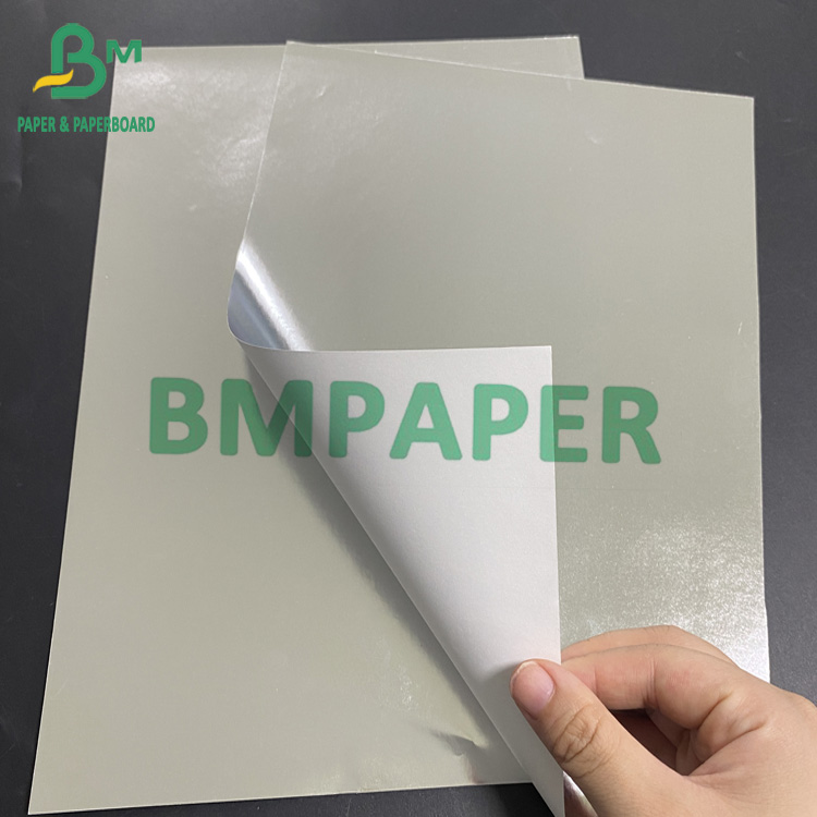 70gsm Label Metallic Paper For Beer Bottle Label Silver One Side Nonabsorbent Packaging Materials