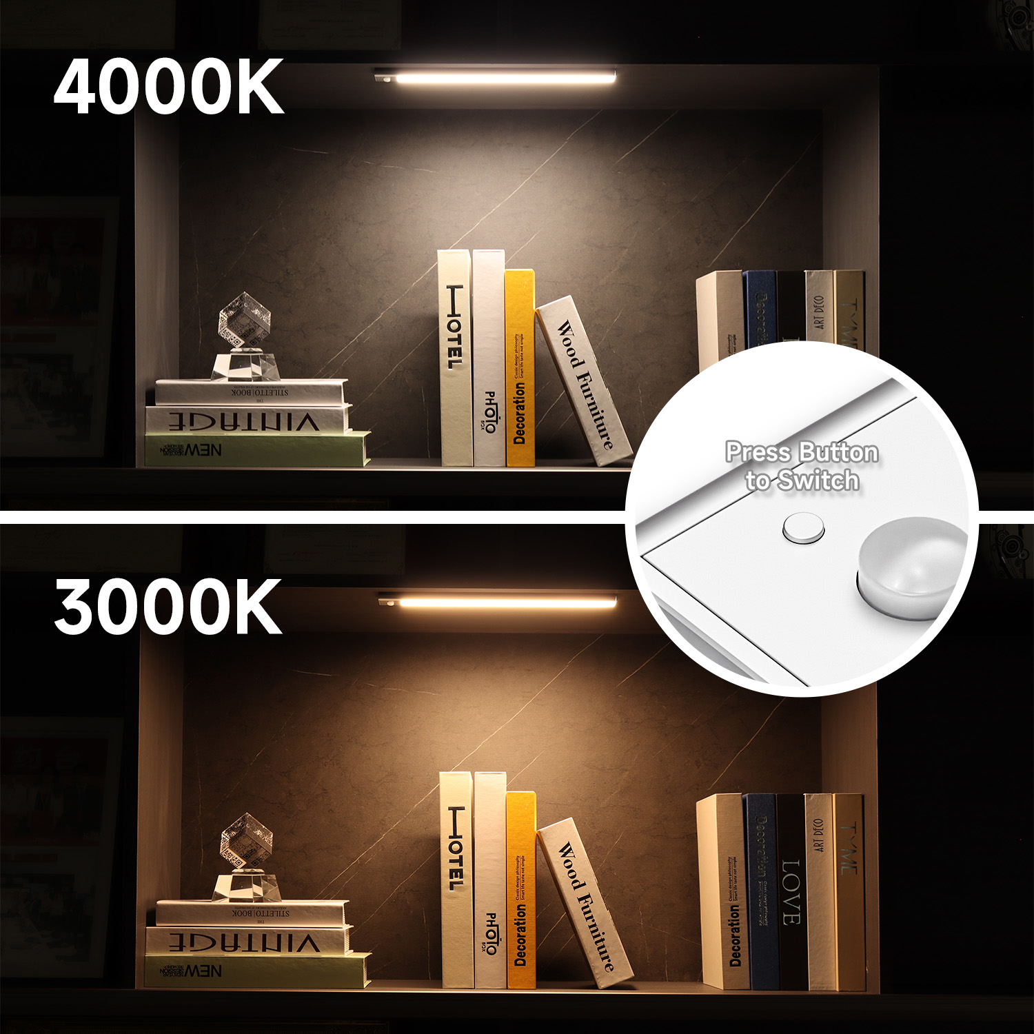 USB Under Cabinet Light Panel Motion Sensor Interior Closet Lighting