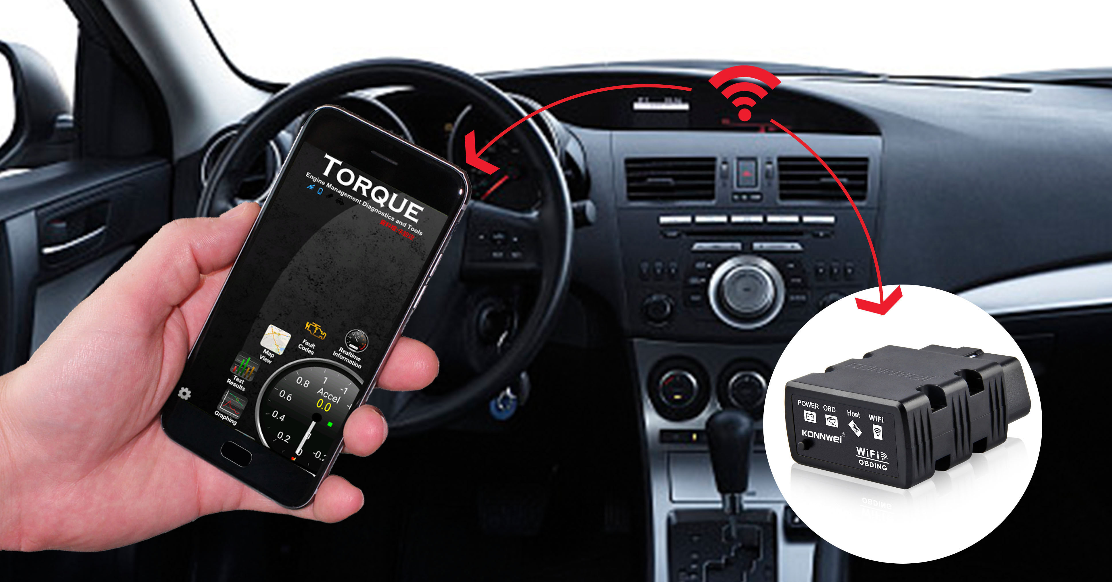 High Speed Wifi Elm327 Wireless Obd2 Auto Scanner KW902 for 12V cars diagnostic device