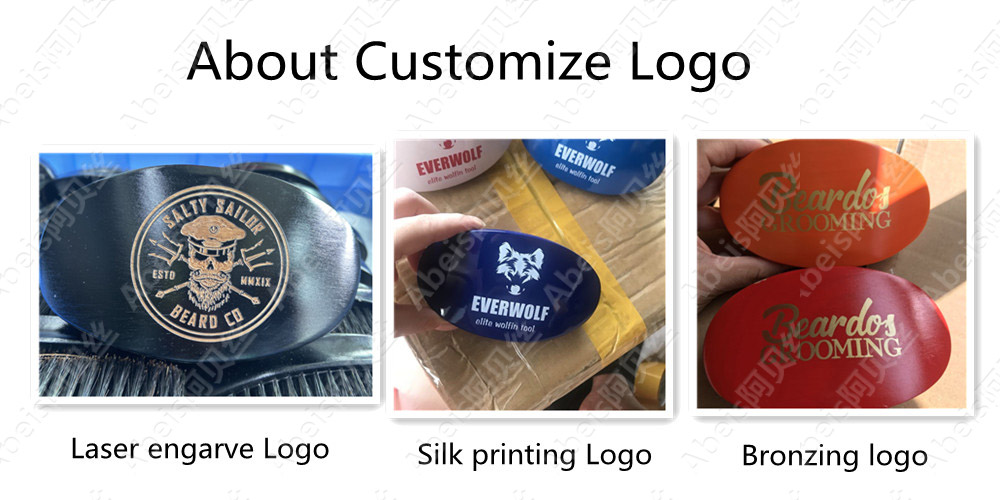 Custom Logo Wooden 360 Wave Brush Medium Soft Hard Textures Curved Brush