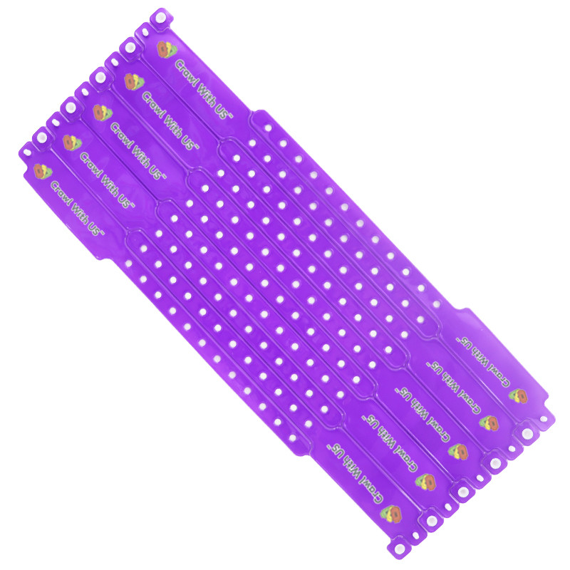 Customized Vinyl Event Wristbands White Red Blue Printing Heat Transfer