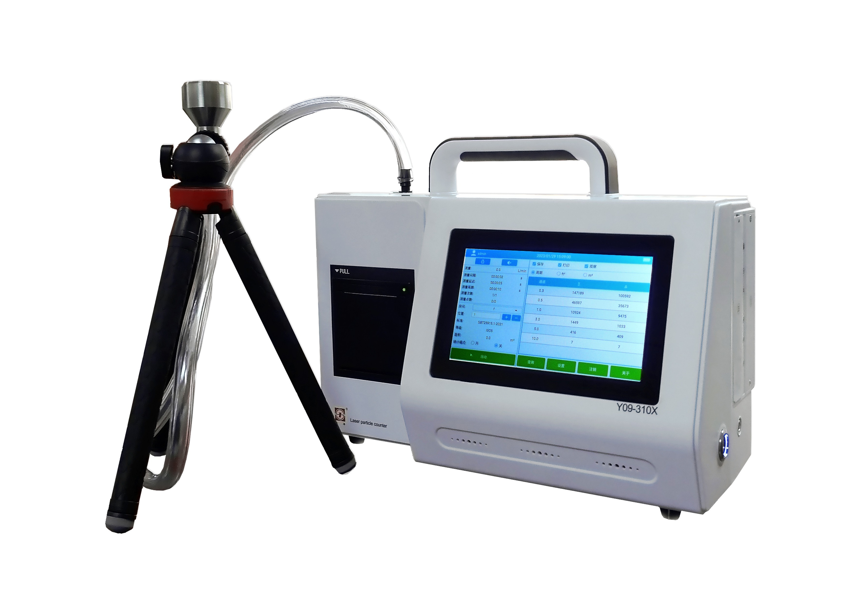 Y09-310X Portable Electronic Air Particle Counter 1cfm Flow Rate