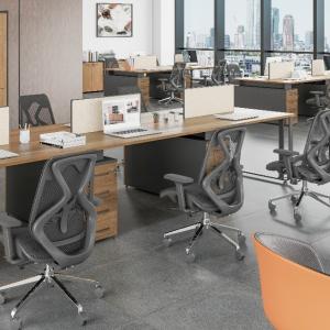 Two-Person Modular Office Desk Combination with customization Extendable Feature