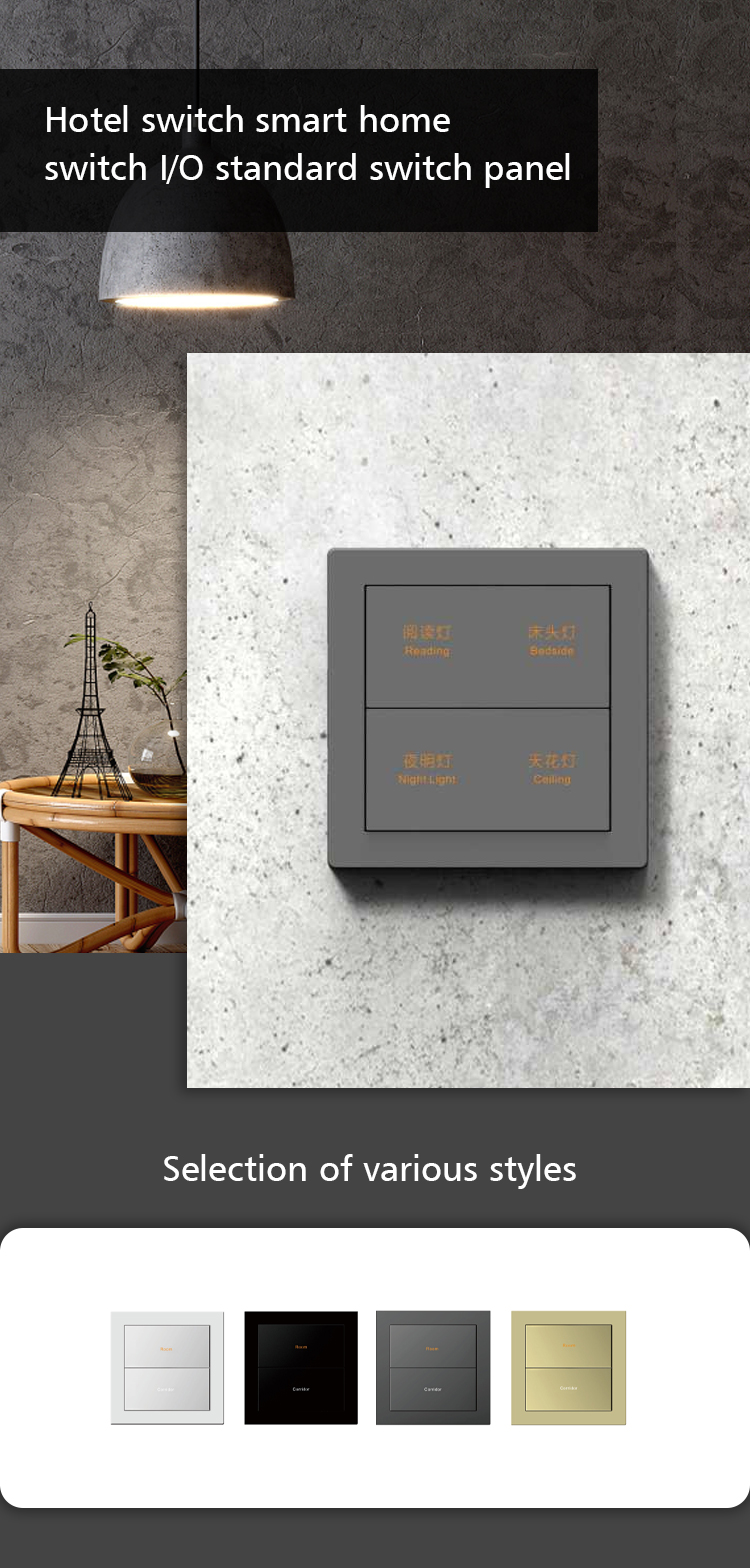 86mm Modbus Wall Switch , Home Lighting Switches Two Gang Push Button