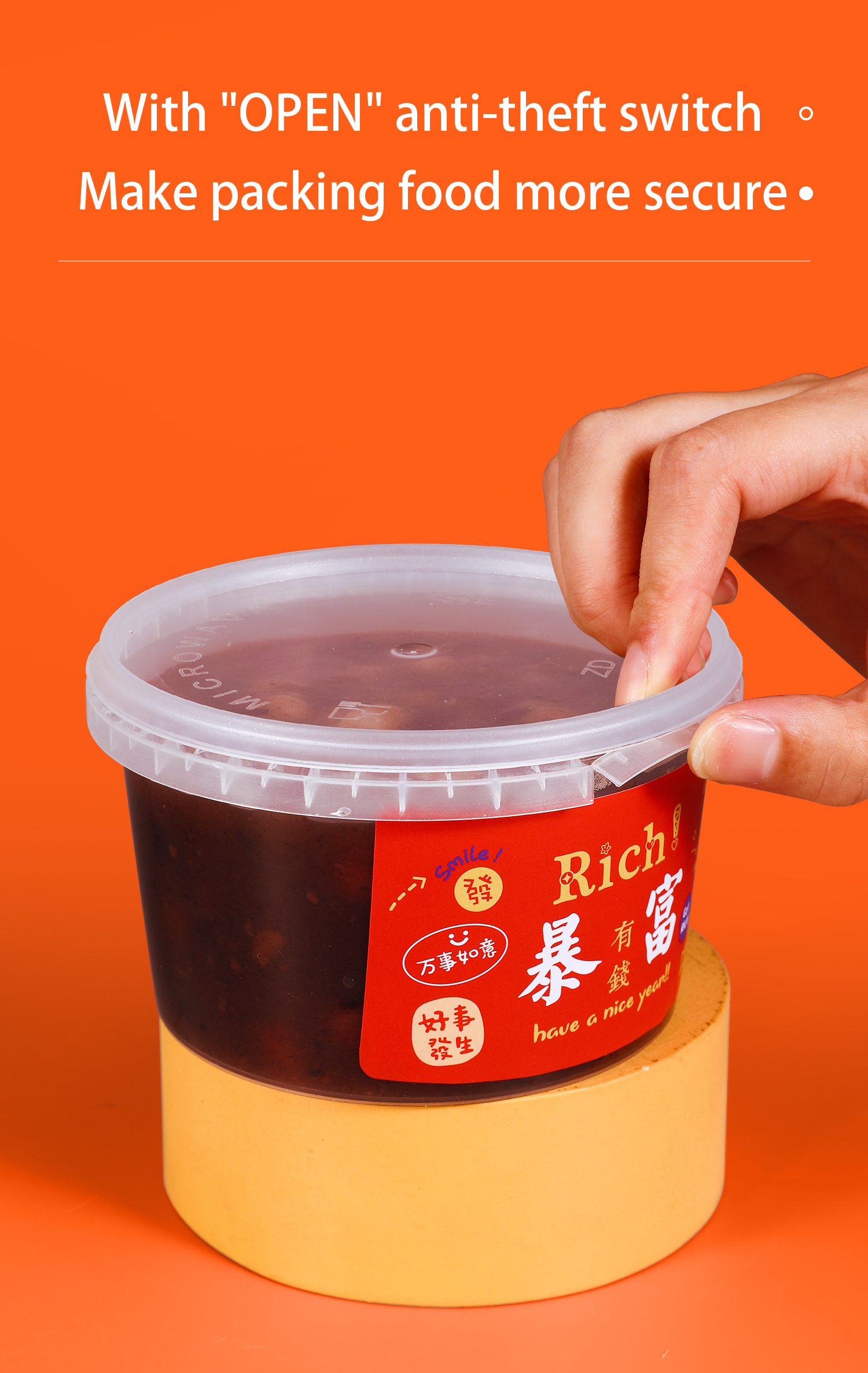 Plastic Food Storage Buckets With Lids 300ml 500ml 1L 2L Food Grade Transparent Bucket For Fruit