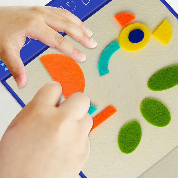 Cartoon Shape 177 Pieces Felt Animal Stickers Brain Training Puzzles 80