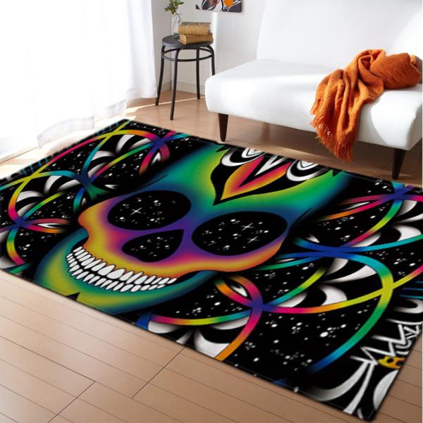 Skull Head Living Room Carpet Bedroom Dining Room Floor Mat Living Room Floor