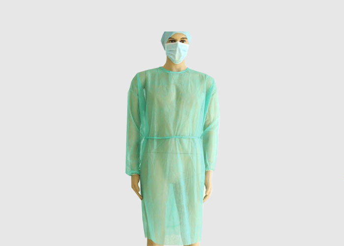 Economical Disposable Isolation Gowns PP Coated PE Material For Visit Coat