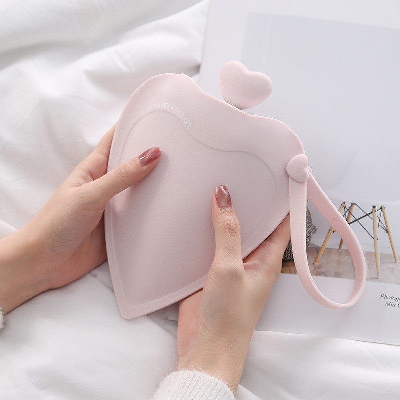 Love Small Silicone Hot Water Bottle Bag With Knited Cover For Pain Relief Waist Back Neck Menstrual Cramps