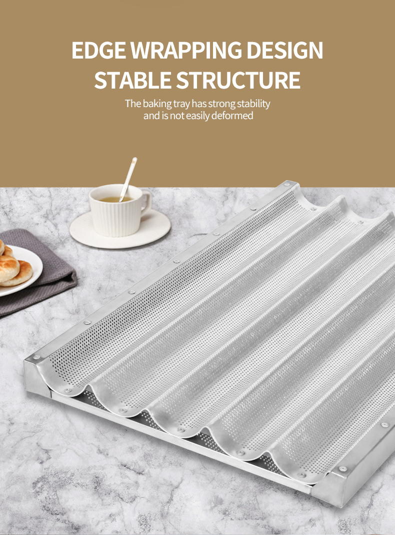 Aluminum Alloy French Bread Baking Tray with Customizable Logo in Large Inventory