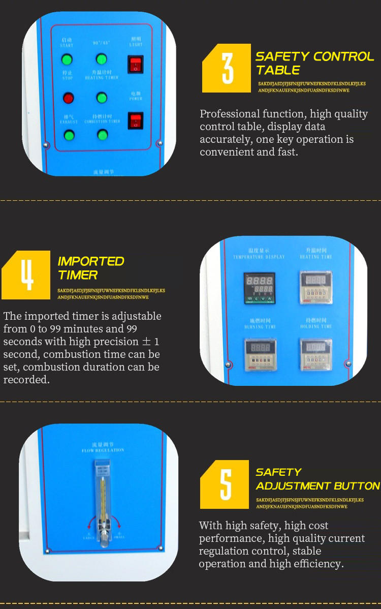 Touch Screen Material Standard Needle Flame Tester for Electrical Appliance Test