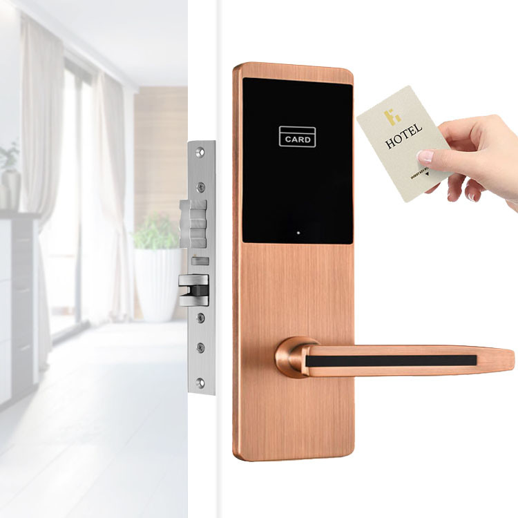 ANSI Mortise Zinc Alloy Hotel Smart Door Lock with Swipe Card
