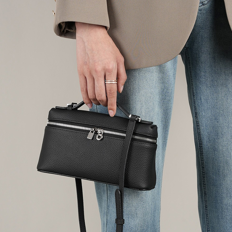 Versatile Style Genuine Leather Lunch Box Bag Gigi Same Style Crossbody Handbag for Lady's