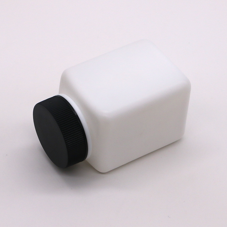 HDPE Collar Square Shape Customized Color Empty Pill Bottle for Solid Powder Medicine