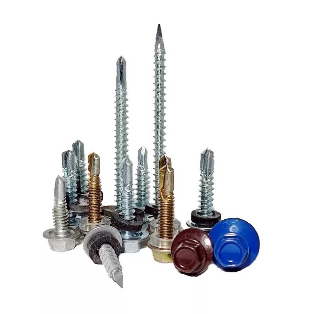 Metal Galvanized Hexagonal Hex Head Steel Self Drilling Screw Roofing Screw Tapping Screw With Washer