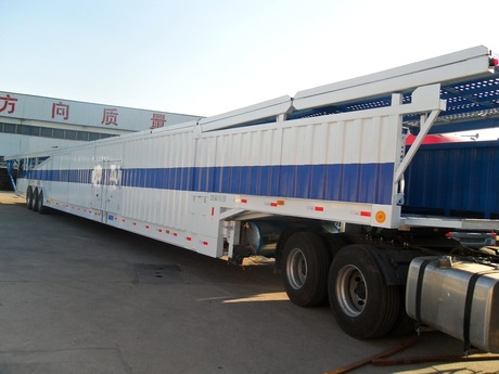3 Axles Car Carrier Semi Trailer with Steel Material and 40000KG Payload