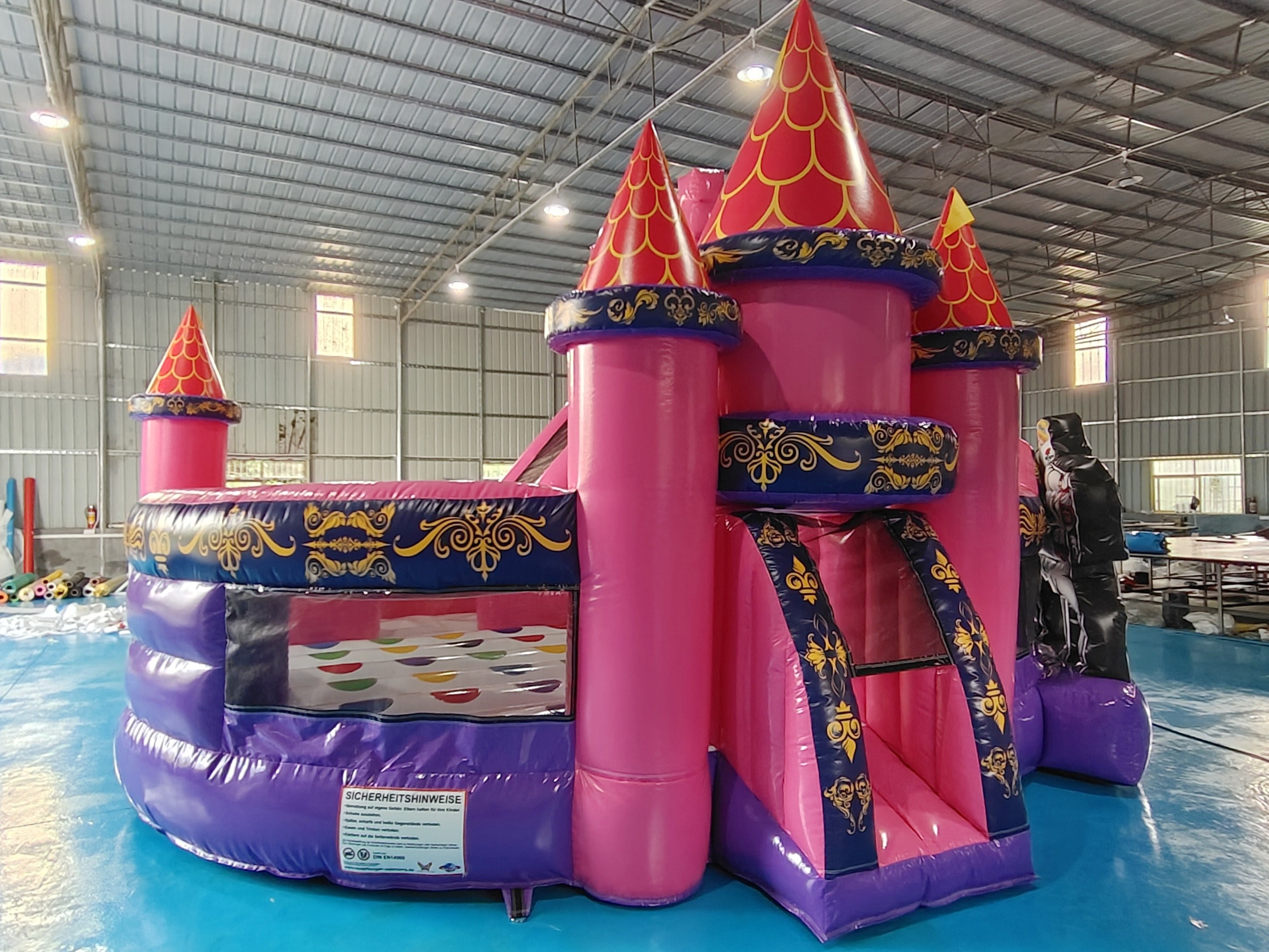 Tarpaulin Inflatable Jumping House Princess Cartoon Inflatable Bouncer With Slide Combo Inflatable Castle For Kids