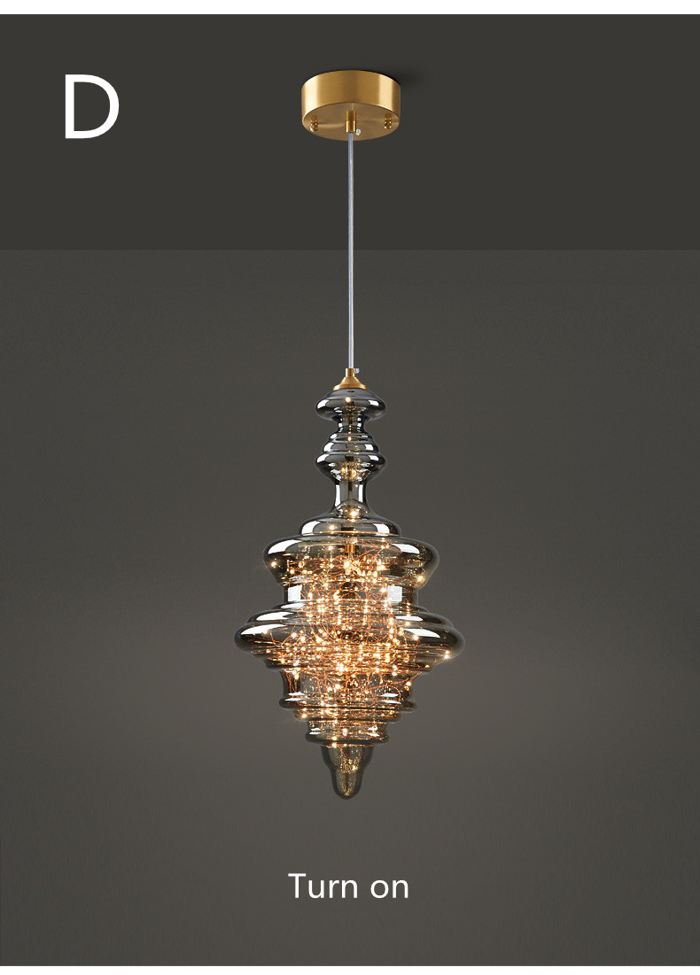 Decoration Glass Hanging Lamp for Dining Room Kitchen Bar LED Stars Glass Chandelier(WH-GP-175)