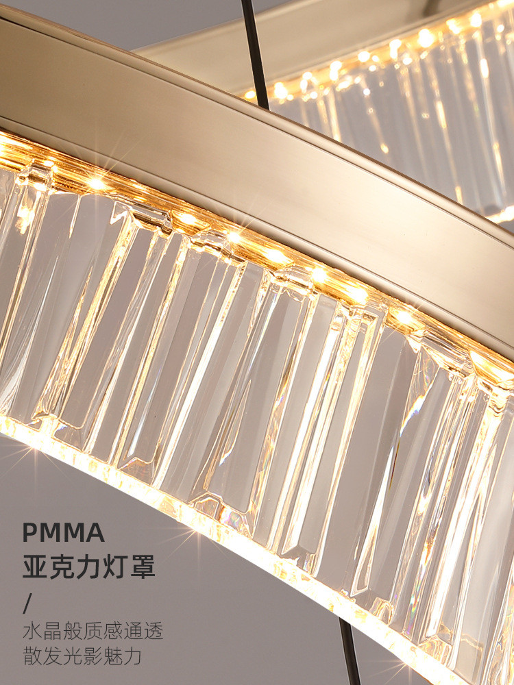 Transparent PMMA Acrylic Lampshade LED Chandelier Rust Resistant
