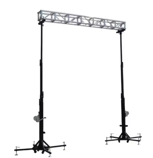 Portable Light Duty Line Array Speaker Crank Stand With Lift Tower Truss Adapter