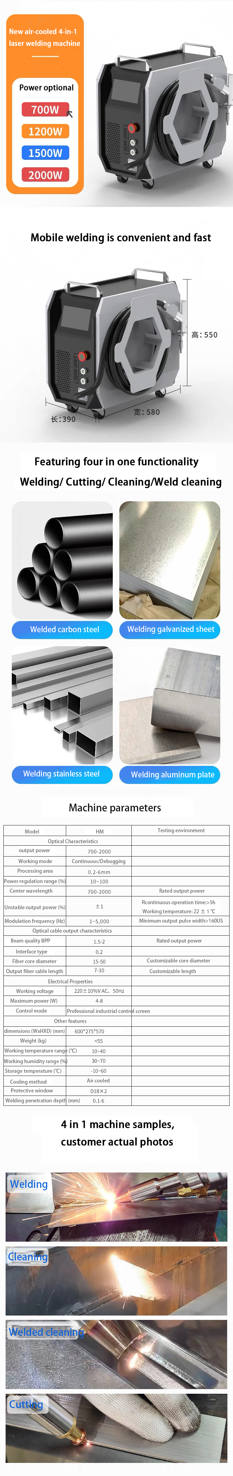 1500W Yag Laser Welding Machine for Advertising Letters 39KG Handheld Channel Letter Welder Air-cooled Laser Welder 39KG