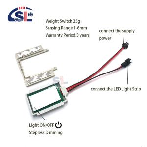 Single/Three Color On/Off Dimmer Touch Sensor Switch for Bathroom Mirror LED