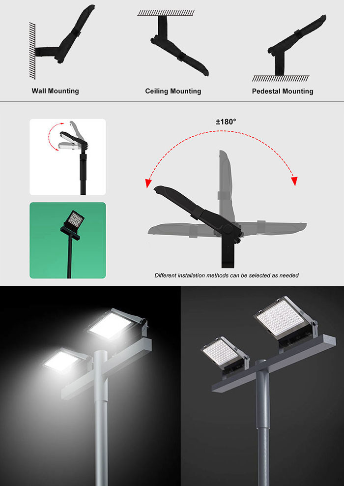 Outdoor LED flood lights 300W installation method