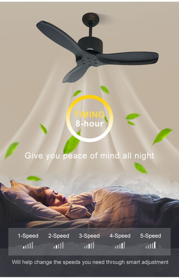 Natural Wind Energy Saving Electric Ceiling Fan with 3 Rotary Vane and Remote Control