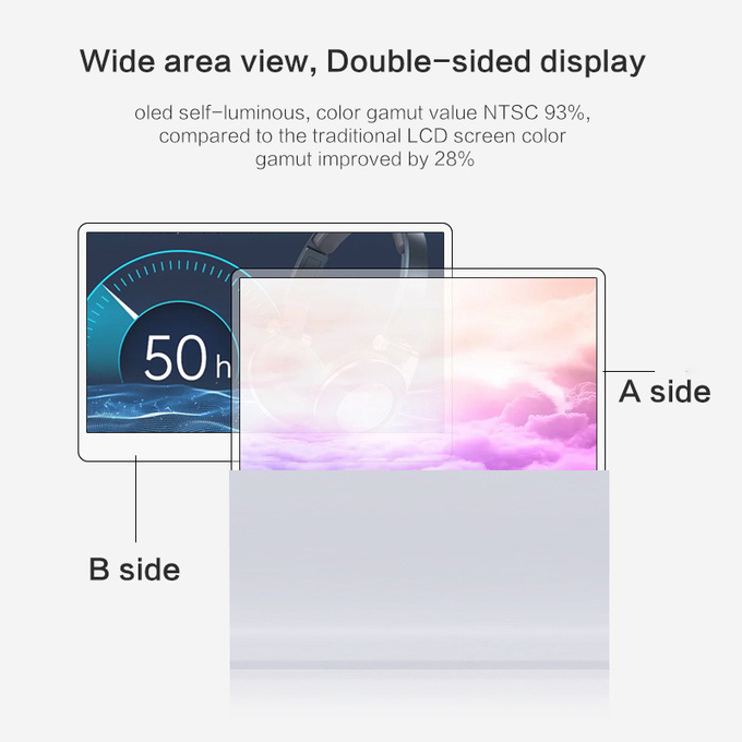 55inch 10Bit Color Depth Transparent Oled Monitor / Clear Oled Signage Perfect For And Efficiency