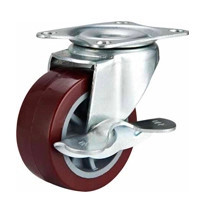 Red Small PU caster for light duty shelf, 2",2.5",3" light duty Fixed polyuretha