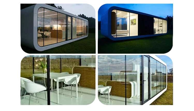 Aluminum Sliding Doors Prefab Cabin Prefabricated Bungalow Prefab Garden Studio Steel Frame Prefab Modular Homes