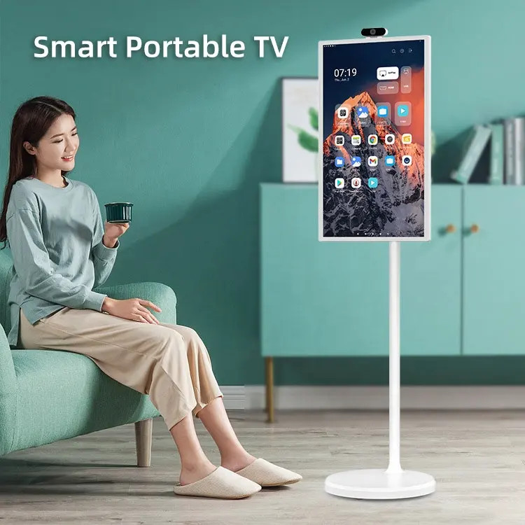 Portable Tv Stands Standby Me Tv Smart TVS Touch Screen Advertising Monitor Battery