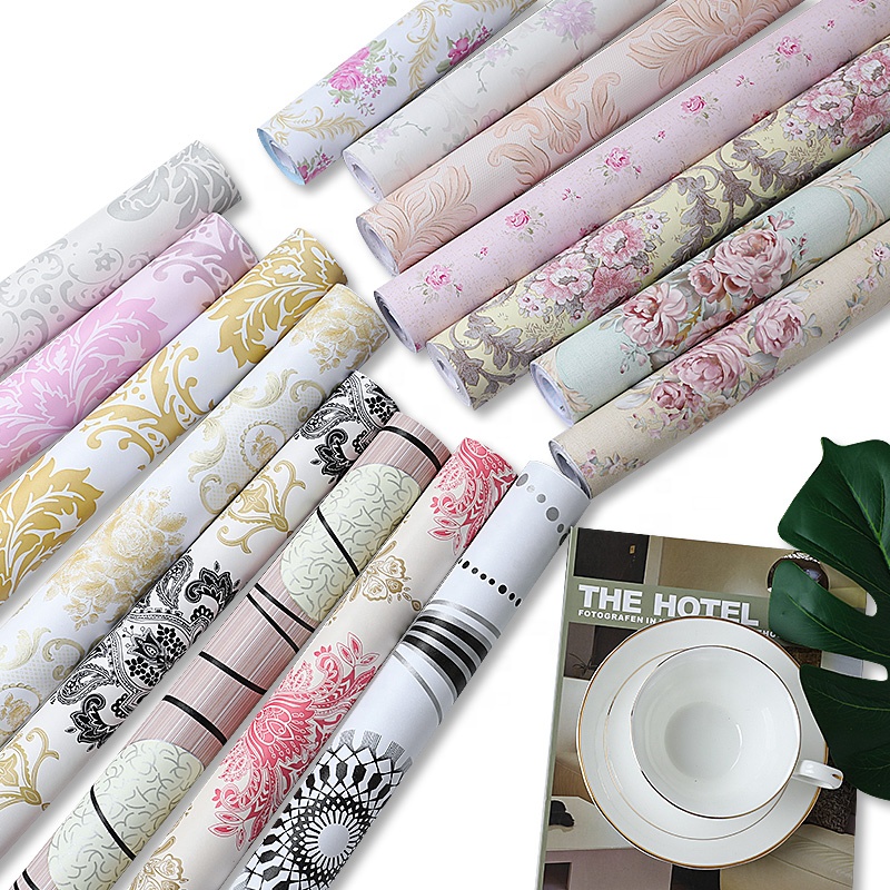 Modern Design Style 60cm Green Beautiful Bedroom Wallpaper Roll Plain Pattern Self Adhesive Decorative Wallpaper for Rooms