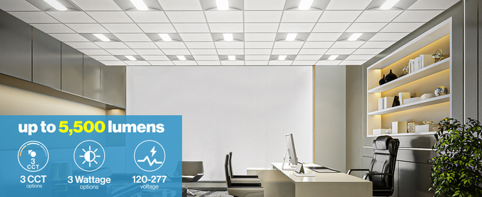 Durable 130lm/W Dimmable Troffer Light , LED Ceiling Troffer Lights