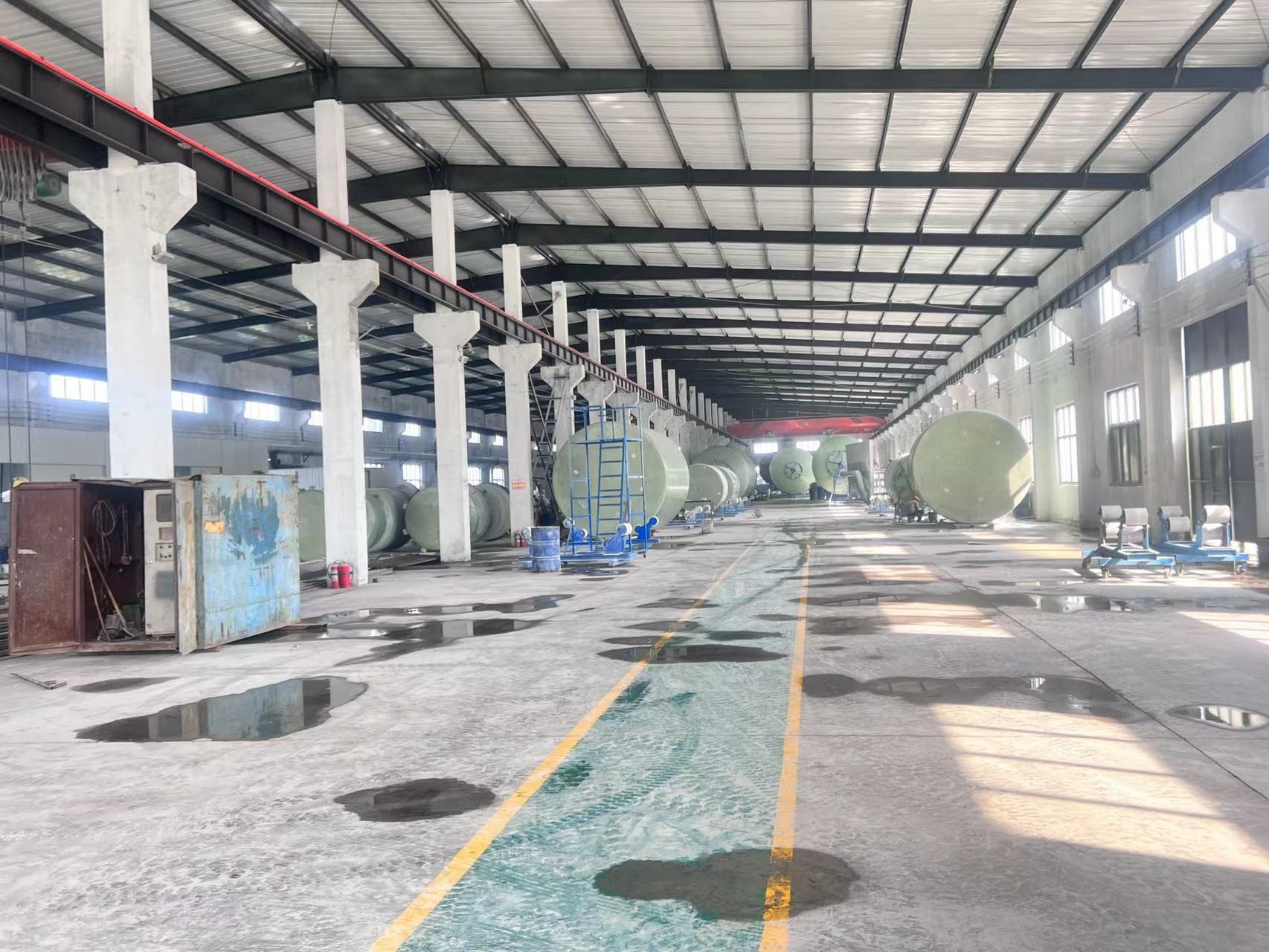 White Blue Cross Wound Frp Chemical Storage Tank For Chemistry Process