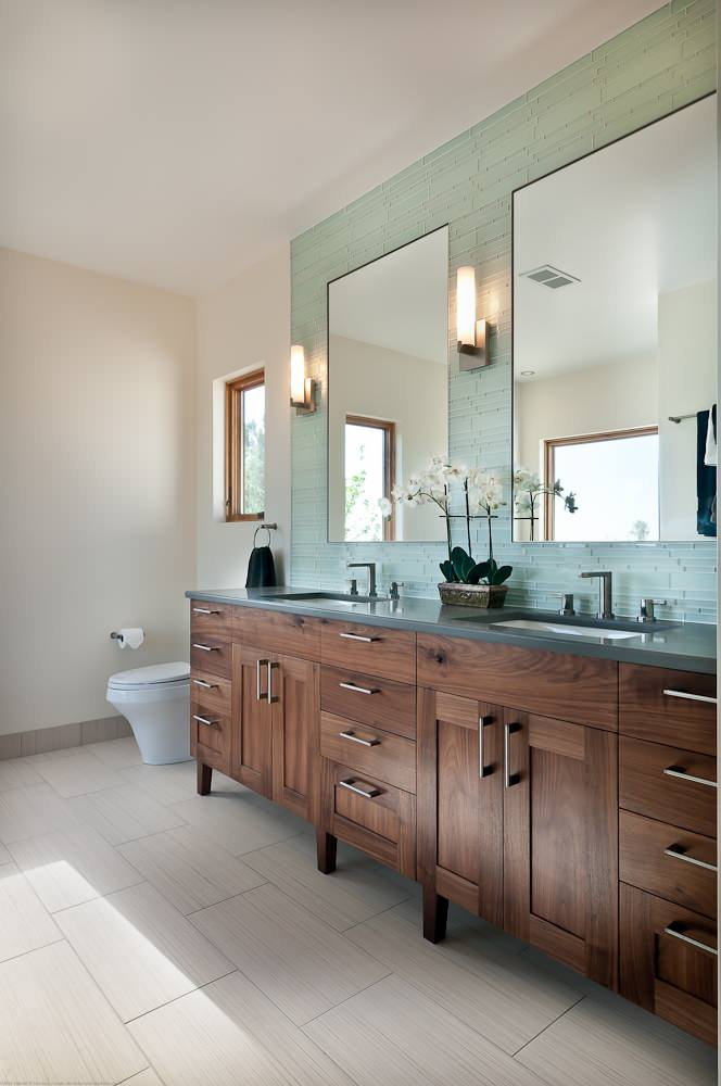 European Antique Free Standing Wall Tile Sink Bathroom Vanity with Sintered Stone Top