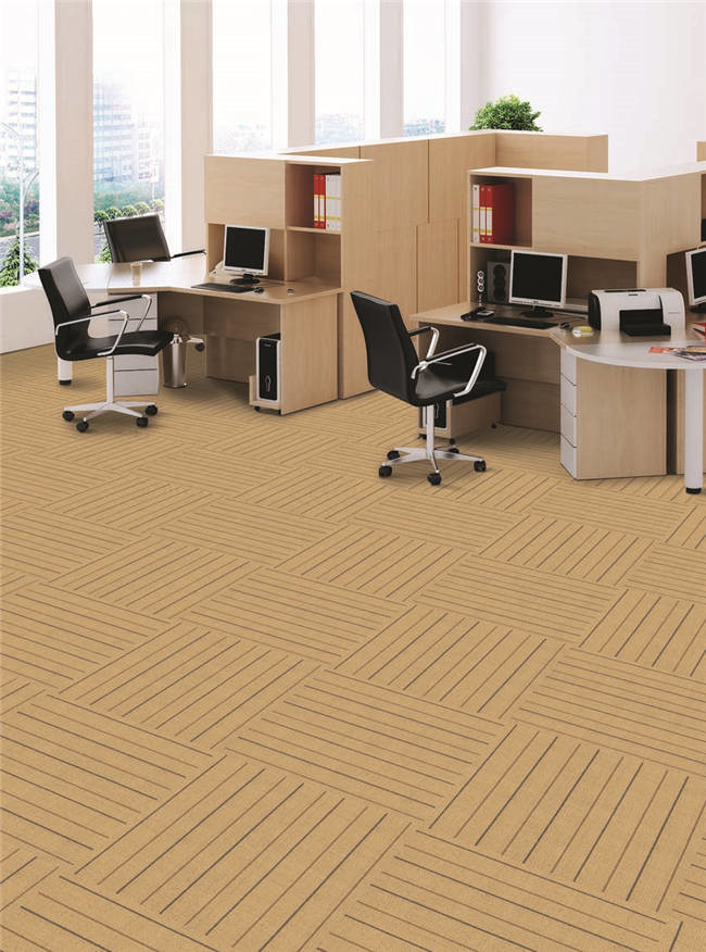 Indoor Bitumen Backed Carpet Tiles Solution Dyed Method 100% PP Material