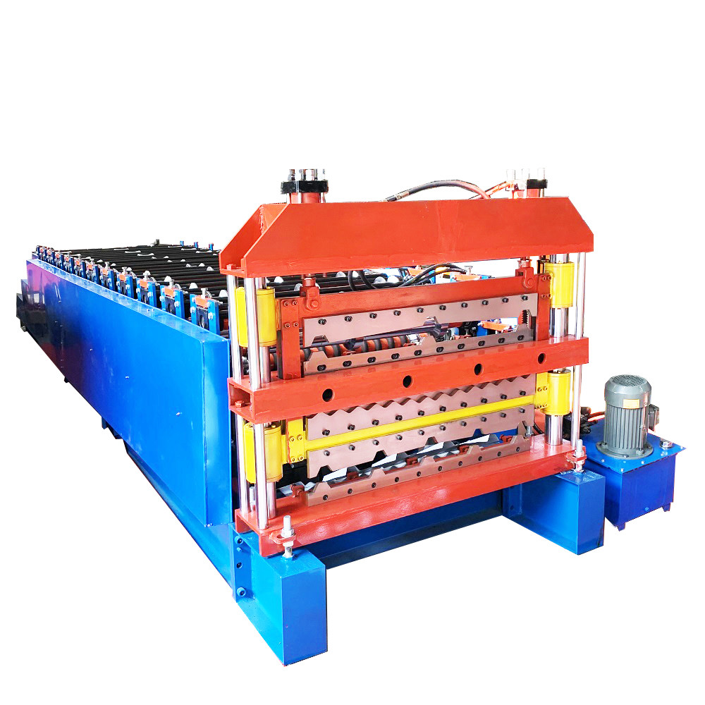 Glazed 4kw Roof Tile Roll Forming Machine Chain Drive