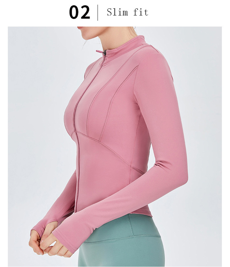Women's Full Zip Sports Horse Riding Tops Solid Color Long Sleeve Soft Nylon Shirts