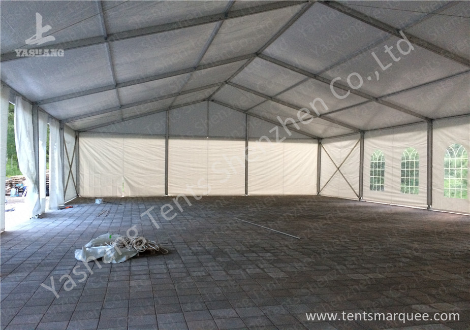Hard Anodized Aluminium Frame Tents , White waterproof party tents PVC Fabric Cover