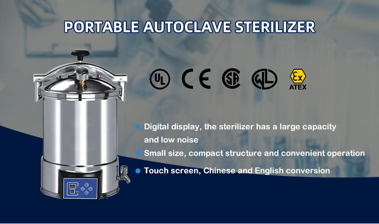 Automatic Autoclave Sterilizer Portable Full Stainless Steel Steam Electric Digital Display